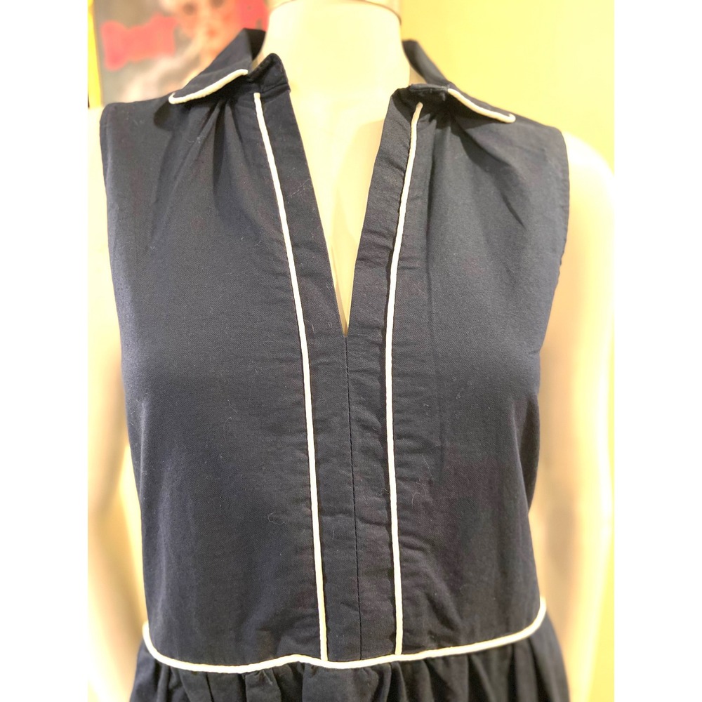 Kiel James Patrick Dress Nautical Tiered Sleeveless with White Piping Trim - Picture 5 of 15